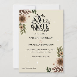 Convite Boho Floral Minimalista Casamento Salve A Data