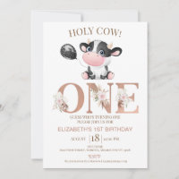 Boho Floral Palavra Santa primeiro aniversario Vac