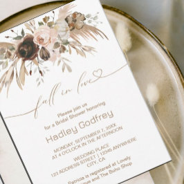 Convite Boho Floral Pumpkin Cai no Chá de panela do Amor