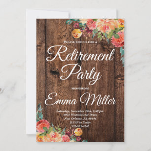 Convite Boho Floral Retirement