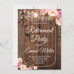 Convite Boho Floral Retirement