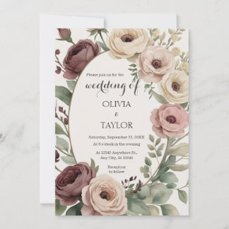 Convite Boho Floral Rustic Wedding