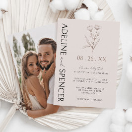 Convite Boho Floral Sketch Foto Moderna Casamento