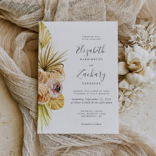 Convite Boho Floral Tropical Terrenos Moles Casados