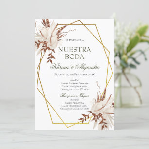 Convite Boho Floral Wedding Espanhol