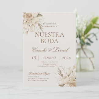 Convite Boho Floral Wedding in Spanish