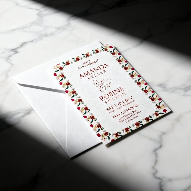 Convite Boho Floral Wedding Invitation (Criador carregado)