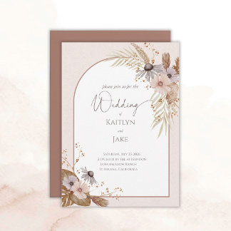 Convite Boho Floral Wedding Invitation