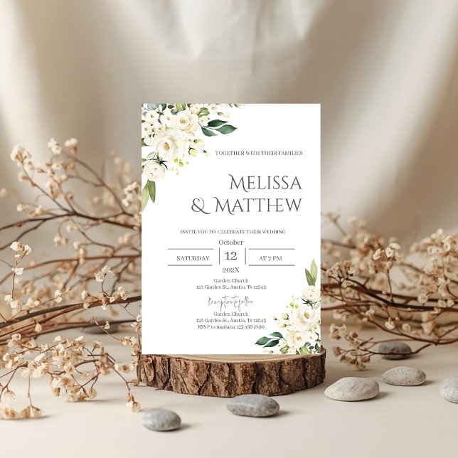 Convite Boho Floral Wedding Invitation (Criador carregado)
