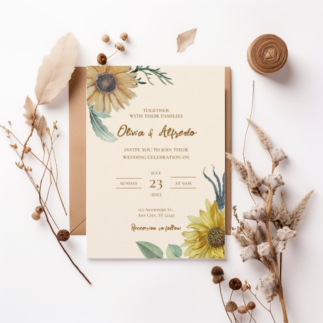 Convite Boho Floral Wedding Invite (Criador carregado)