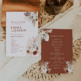 Convite Boho Floral Wedding Program