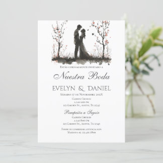 Convite Boho Floral Weding em Espanhol