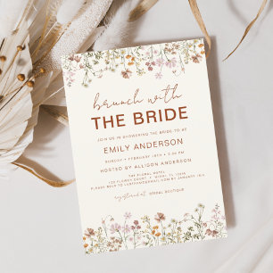 Convite Boho Floral Wildflower Bridal Brunch