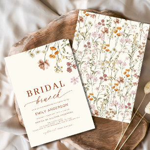 Convite Boho Floral Wildflower Terracotta Bridal Brunch