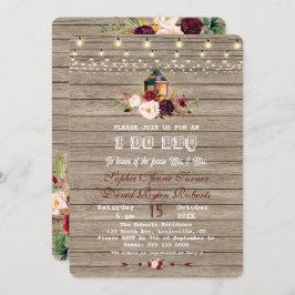 Convite Boho Floral Wood Mason Jar Luzes I DO CHURRASCO