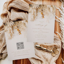 Boho Flowers com Casamento de Código QR