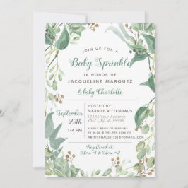 Convite BOHO Foliage Eucalyptus Greenery Baby Sprinkle