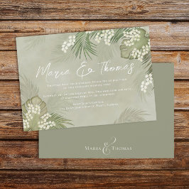 Convite Boho Foliage Watercolor Folm Palm Tropical