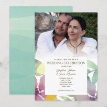Boho Foto Floral Aquarela Casamento