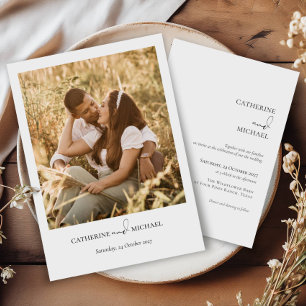 Convite Boho Foto Moderno Casamento Minimalista