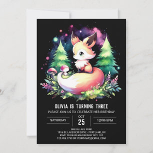 Convite Boho Fox Birthday digital
