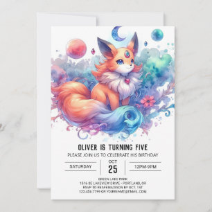 Convite Boho Fox Birthday Personalizado