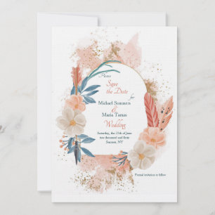 Convite Boho Frame Save The Date Card
