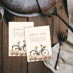 Convite Boho Francês Floral Bicicleta Livros Para