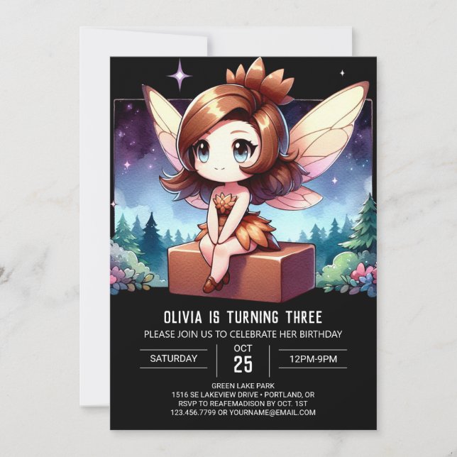 Convite Boho Fun Fairy Birthday (Frente)