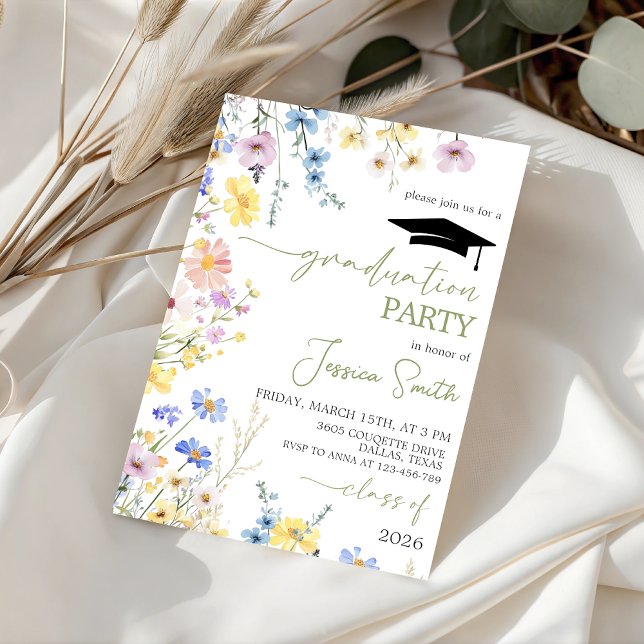 Convite Boho Garden Photo Graduation Invite 2026 (Criador carregado)