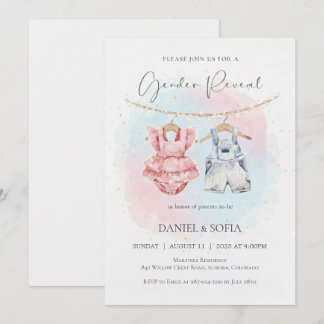 Convite Boho Gender Reveal Invitation Neutral Baby
