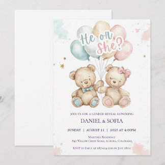 Convite Boho Gender Reveal Invitation Neutral Baby