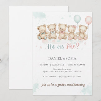 Convite Boho Gender Reveal Invitation Neutral Baby