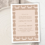Convite Boho Geométrico Linhas Terracotta Casamento Formal<br><div class="desc">Arco de Linha Arco Arco Arco Arco Marrom e Terracotta Convite Formal para Casamento</div>