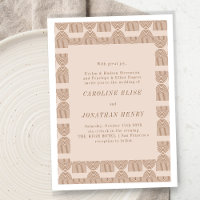 Boho Geométrico Linhas Terracotta Casamento Formal