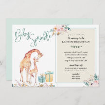 Boho Giraffe Baby Sprinkle sexo neutro