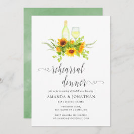 Convite Boho Girassóis Ensaio de Janto Provando de vinho