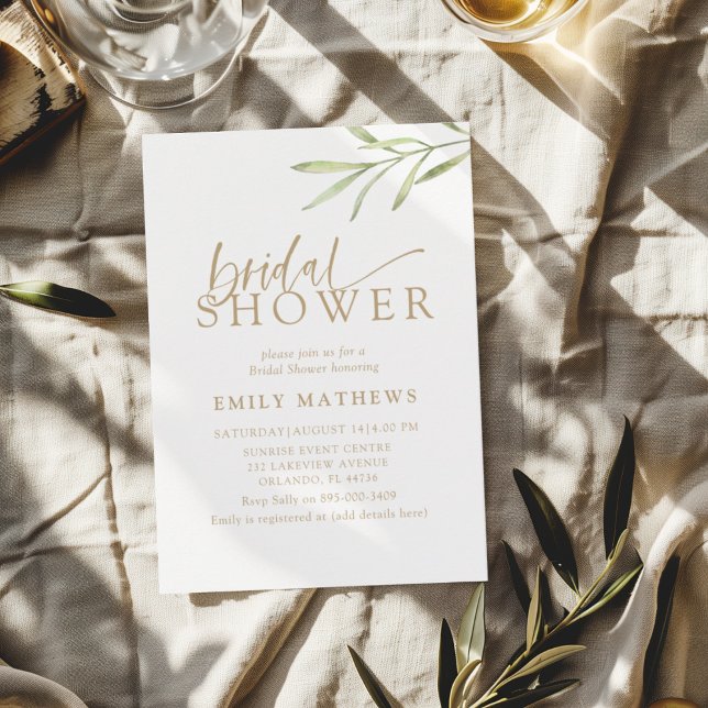 Convite Boho Gold & Botanical Bridal Shower (Criador carregado)