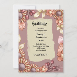 Convite Boho Gratitude Janto Fasão Antiga