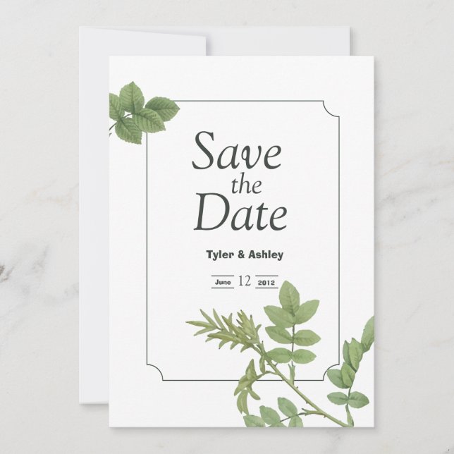 Convite Boho Green Mint Elegant Wedding  Invitation (Frente)