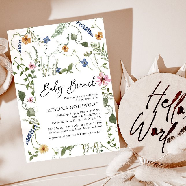 Convite Boho Greenery Baby Brunch Chá (Criador carregado)