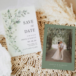 Convite Boho Greenery Botanical Save The Date Invitation