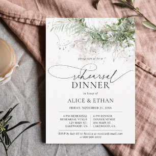Convite Boho Greenery deixa Janto de ensaio de script