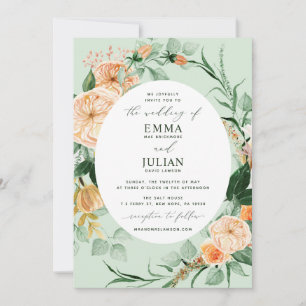 Convite Boho Greenery Sage Casamento Floral Verde