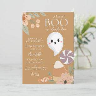 Convite Boho Halloween Chá de fraldas Ghost Dusty Orange