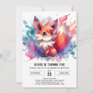 Convite Boho Happy Fox Birthday