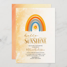 Convite Boho Hello Sunshine chá de fraldas