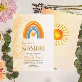 Convite Boho Hello Sunshine chá de fraldas