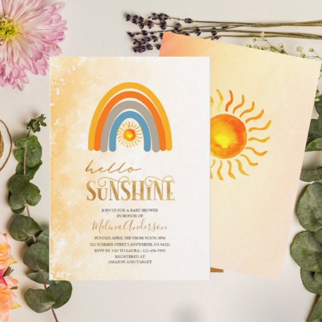 Convite Boho Hello Sunshine chá de fraldas (Criador carregado)