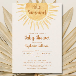 Convite Boho Hello Sunshine Gênero Inv Chá de fraldas Neut
